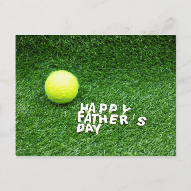 Happy Father's Day to Tennis player with tennis Postcard (Front)