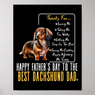 Happy Fathers Day To The Best Dachshund Dad - Dach Poster