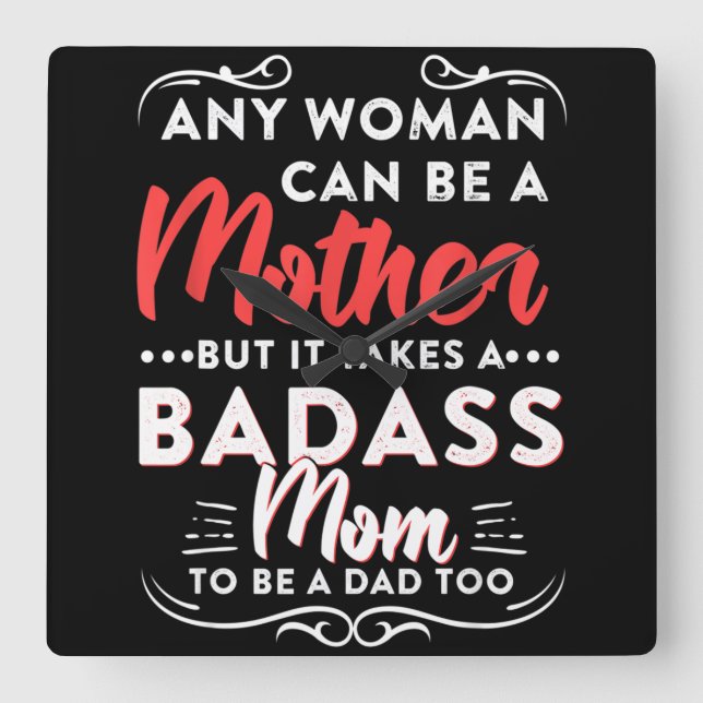 Happy Father's Day To The Best Single Mum Square Wall Clock (Front)