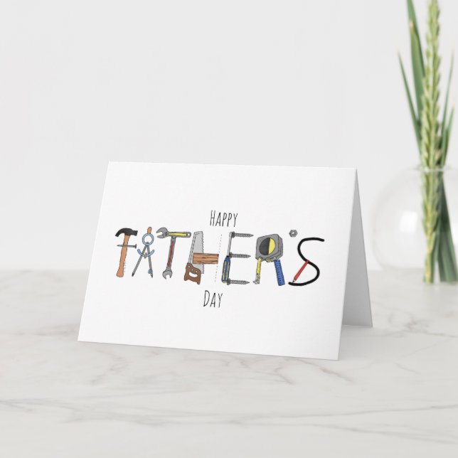 Happy Father's Day Tools Folding Card (Front)