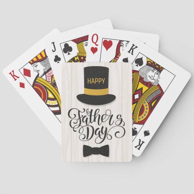 "Happy Father's Day" Top Hat Playing Cards (Back)