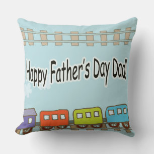 Happy Fathers Day Train Cushion