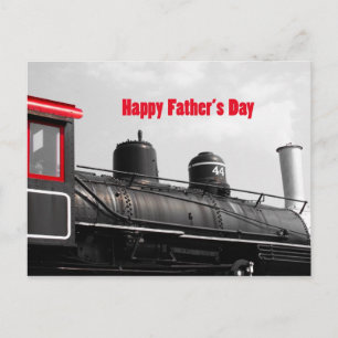 Happy Father's Day Train Postcard