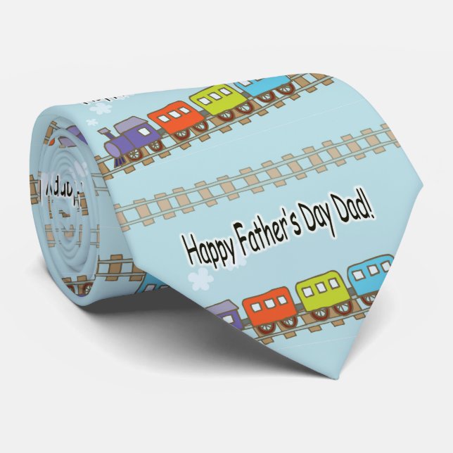 Happy Fathers Day Train Tie (Rolled)