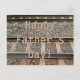 Happy Father's Day Train Tracks, Railway Postcard