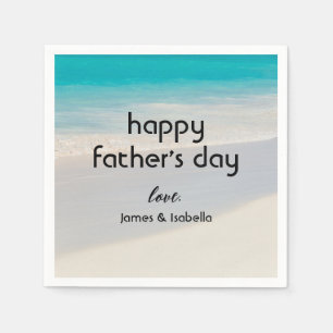 "Happy Father's Day" Typography Beach Paper Napkin