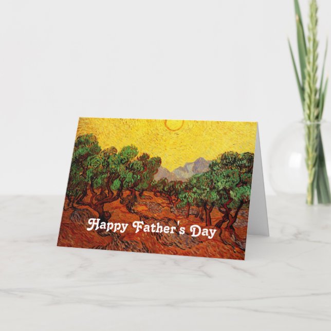 Happy father's day, van Gogh Olive trees Card (Front)