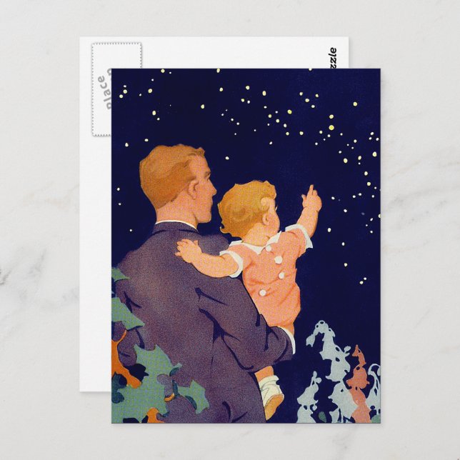 Happy Father's Day. Vintage Art Postcards (Front/Back)