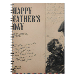 Happy Father's Day Vintage Letter and Grandpa Port Notebook