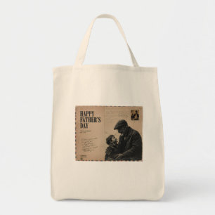 Happy Father's Day Vintage Letter and Grandpa  Tote Bag