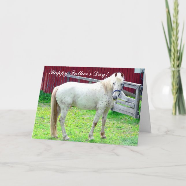 Happy Father's Day White Horse Card (Front)
