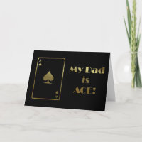 Happy Father's Day with ace card black and gold