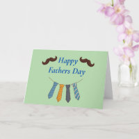 Happy Father's Day with colourful ties & Moustache
