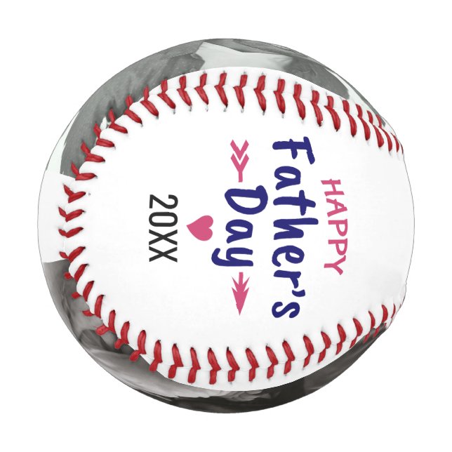 Happy father's day with family photos baseball (Front Left)