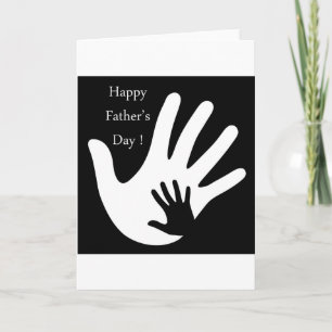 Happy Fathers day with hands of father and child Card