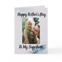 Happy fathers day with image folded greeting card