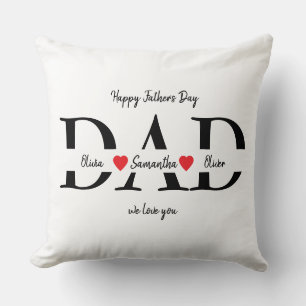 Happy Father's Day with Kids' Names -  Cushion