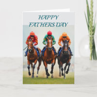 Happy fathers day with race horses running