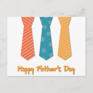 Happy father's day with ties postcard