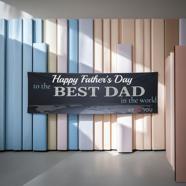 Happy Father's Day | World’s Best Dad Banner (Best Dad in the world—celebrated in style.  #zazzlemade)