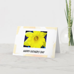 happy father's day yellow daffodil flower card
