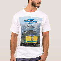 Happy Father's Day Yellow Railroad Train Engine
