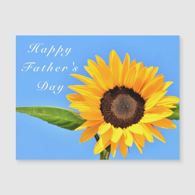 Happy Father's Day Yellow Sunflower on Blue Sky  (Front)