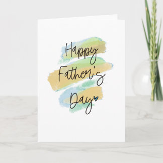 Happy Father's Day Yellow Watercolour Card