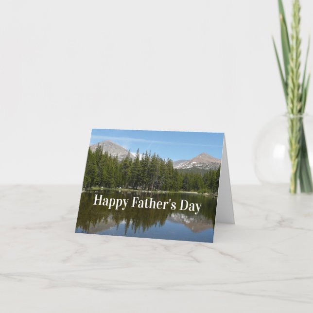 Happy Father's Day Yosemite Lake Reflection Card (Front)