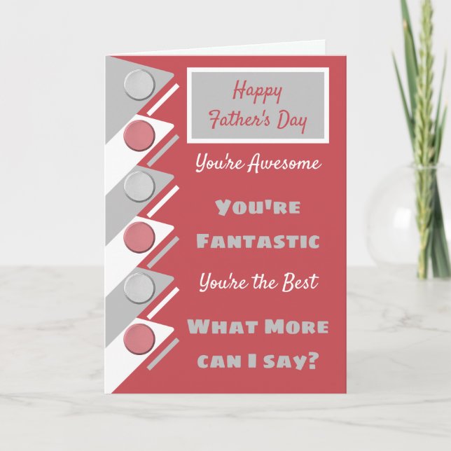 Happy Father's Day you're awesome red grey Card (Front)