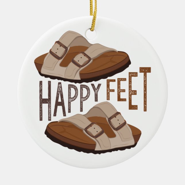 Happy Feet Ceramic Tree Decoration (Front)