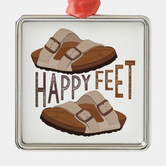 Happy Feet Metal Tree Decoration (Front)
