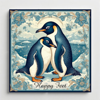 Happy Feet Penguin Ice Bird Couple Snow Glacier Magnet
