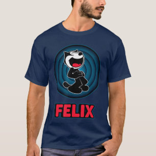 Happy Feli Cat Cartoon Circle Retro Feli Cat Comic T-Shirt