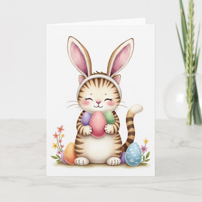 Happy Feline Spring Card (Front)