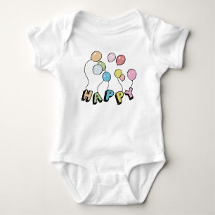 Happy. Feliz. Baby Bodysuit