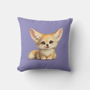 Happy Fennec Fox Cute Positive Vibes Design Cushion
