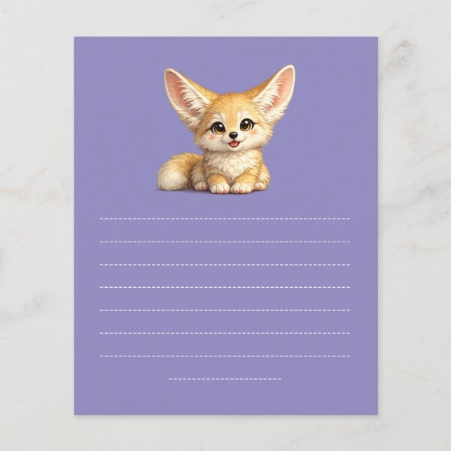 Happy Fennec Fox Cute Positive Vibes Design Flyer (Front)
