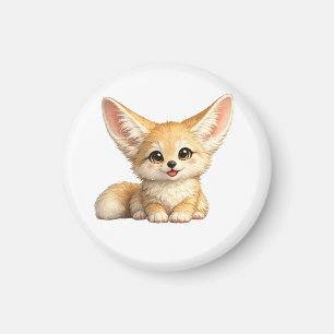 Happy Fennec Fox Cute Positive Vibes Design Magnet