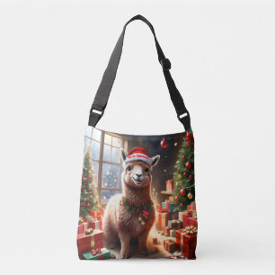 Happy Festive Alpaca Christmas, Crossbody Bag