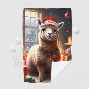 Happy Festive Alpaca Christmas,  Golf Towel