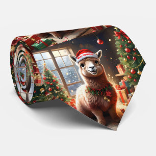 Happy Festive Alpaca Christmas, Tie