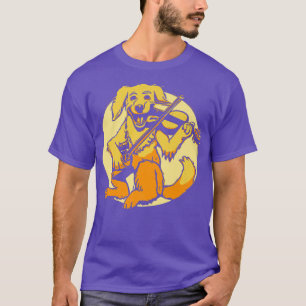 Happy Fiddle Player Violin Doggo Cute Music Festiv T-Shirt
