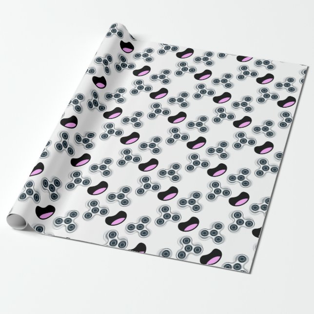 Happy Fidget Spinner Wrapping Paper (Unrolled)