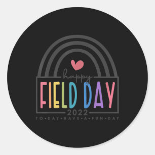 Happy Field Day 2022 rainbow fun day school trips  Classic Round Sticker