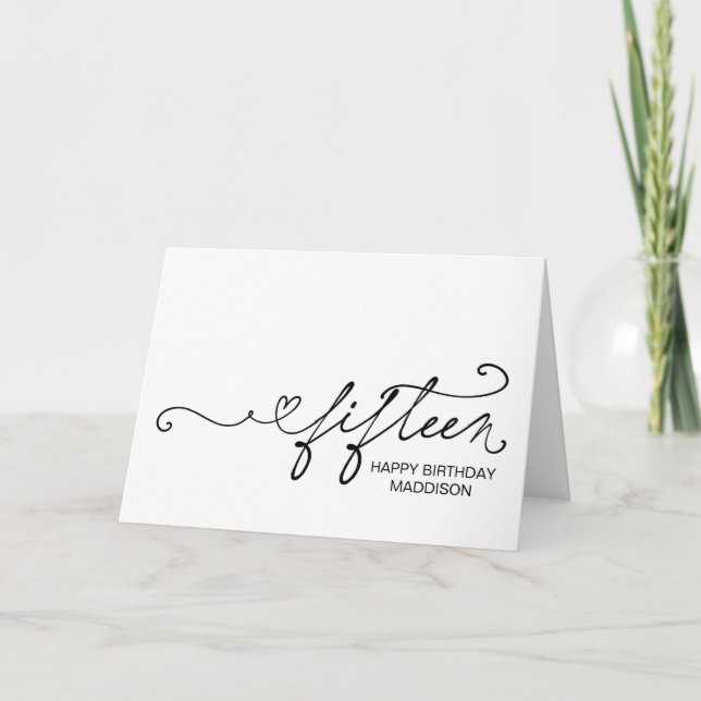 Happy Fifteenth Birthday Turning Fifteen 15th Card (Front)