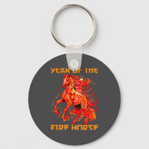 happy fire yea lunar year new horse chinese Humor Key Ring