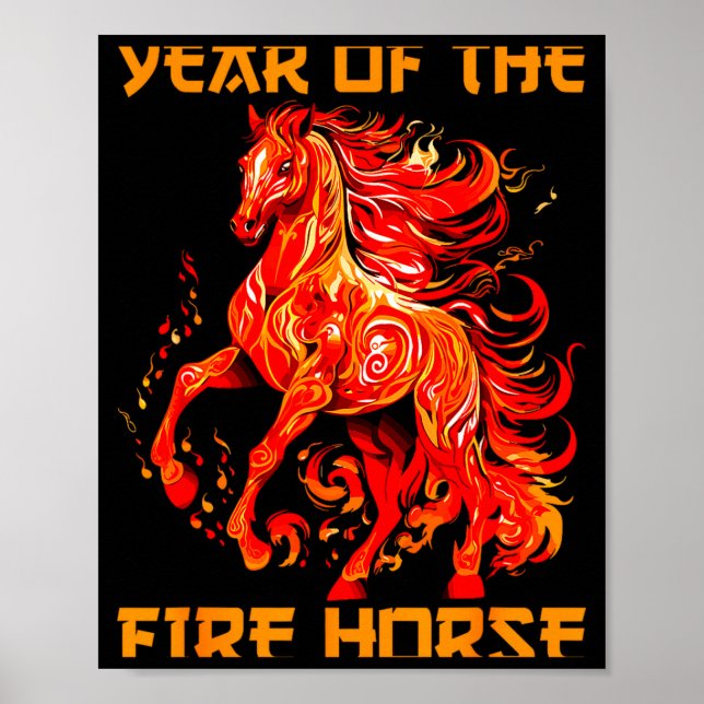 happy fire yea lunar year new horse chinese poster (Front)