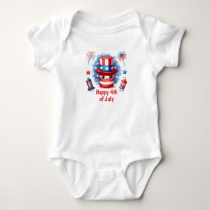 Happy Firecrackers 4th of July  Baby Bodysuit