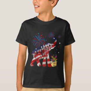 Happy Fireworks Republican Elephant merica 4th Of T-Shirt